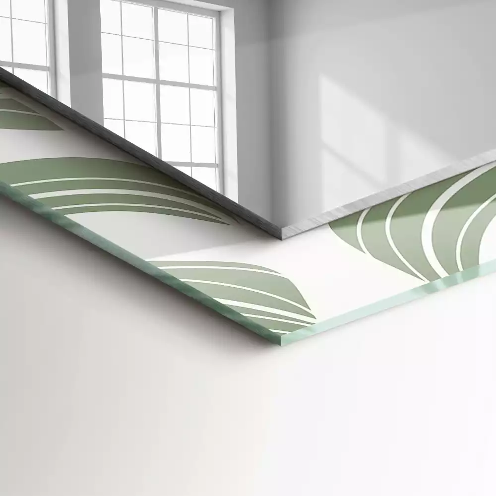 Miroir rectangulaire imprimé feuilles de monstera