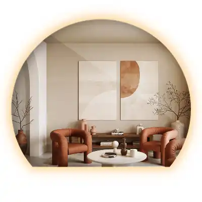 Miroir demi-lune avec rétroéclairage LED