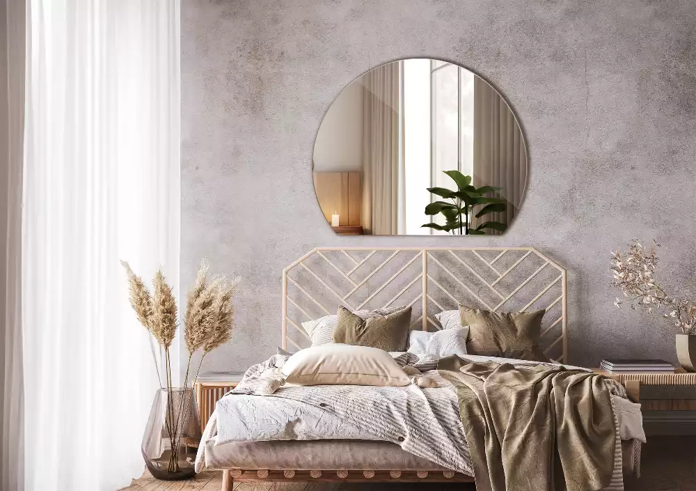 Miroir décoratif suspendu en forme de demi-cercle