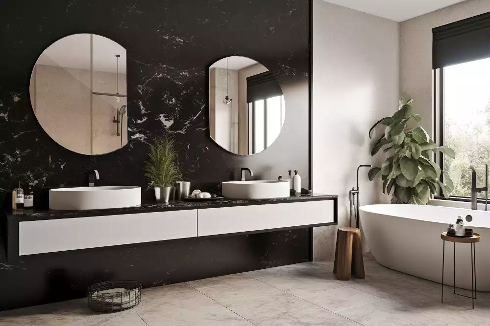 Miroir décoratif suspendu en forme de demi-cercle