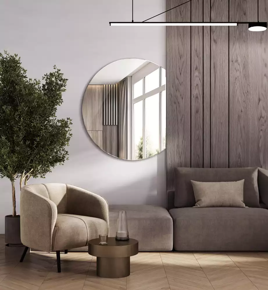 Miroir décoratif suspendu en forme de demi-cercle