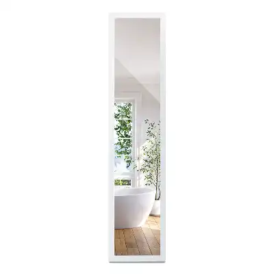 Miroir sur pied avec cadre blanc minimaliste