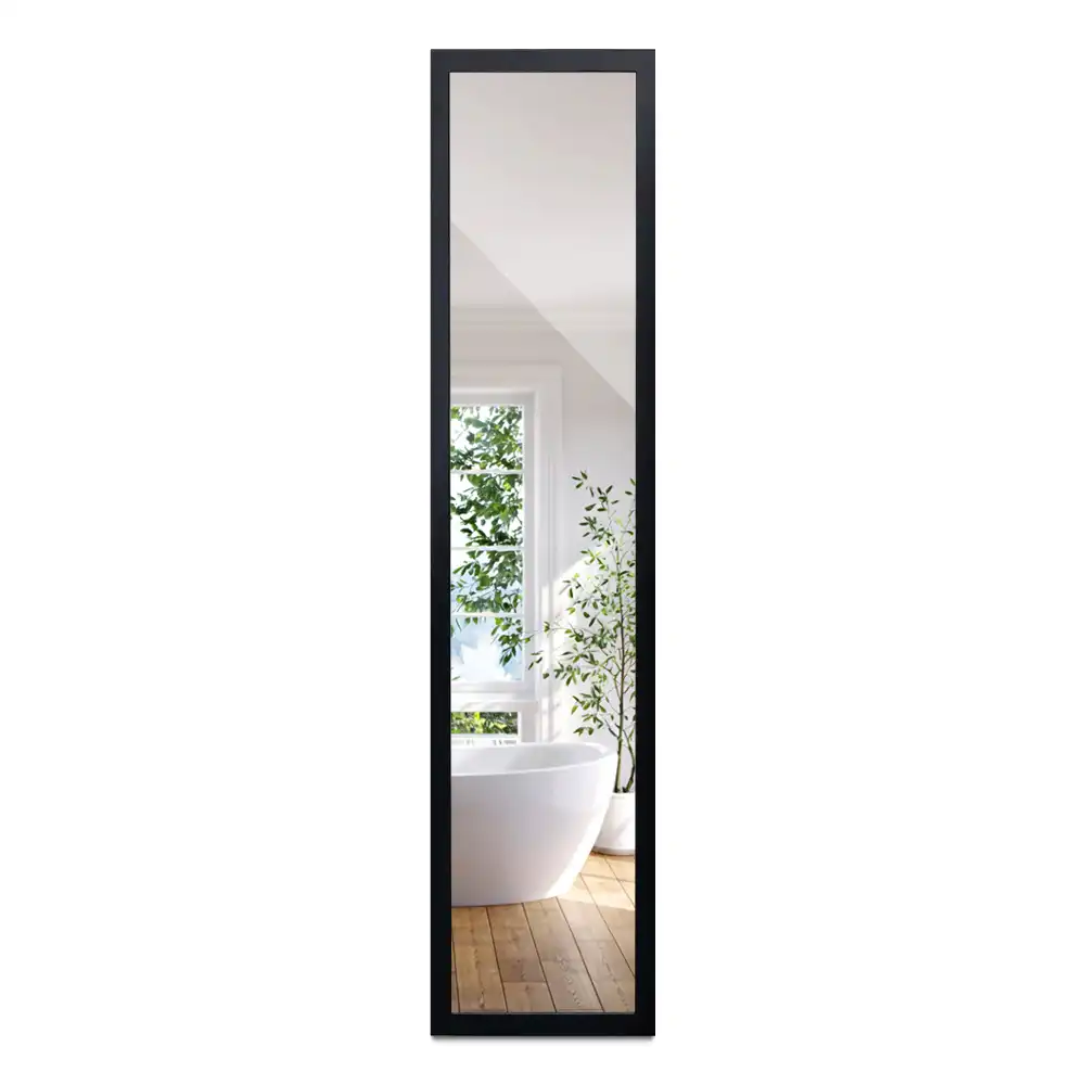 Grand miroir sur pied avec cadre noir élégant