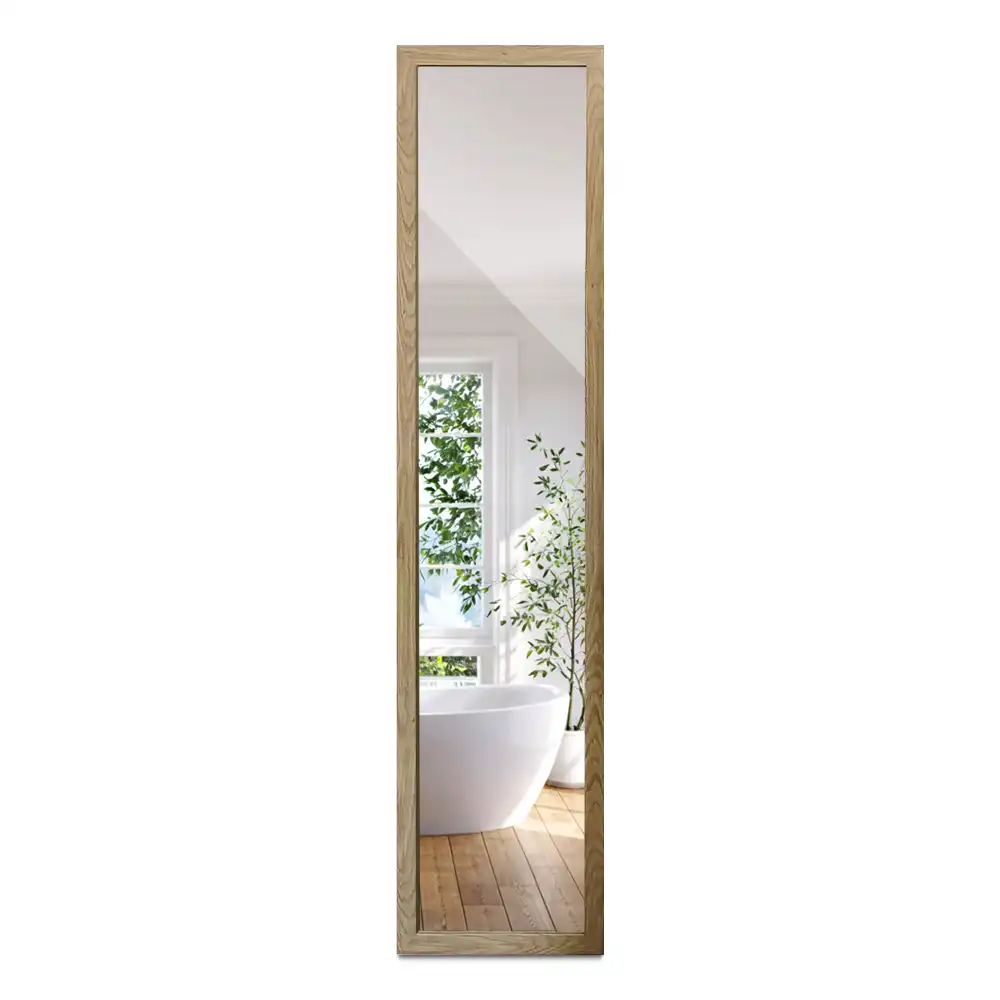 Miroir sur pied pour chambre avec cadre en chêne moderne