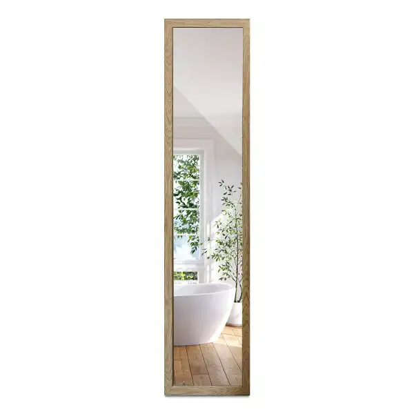 Miroir sur pied pour chambre avec cadre en chêne moderne
