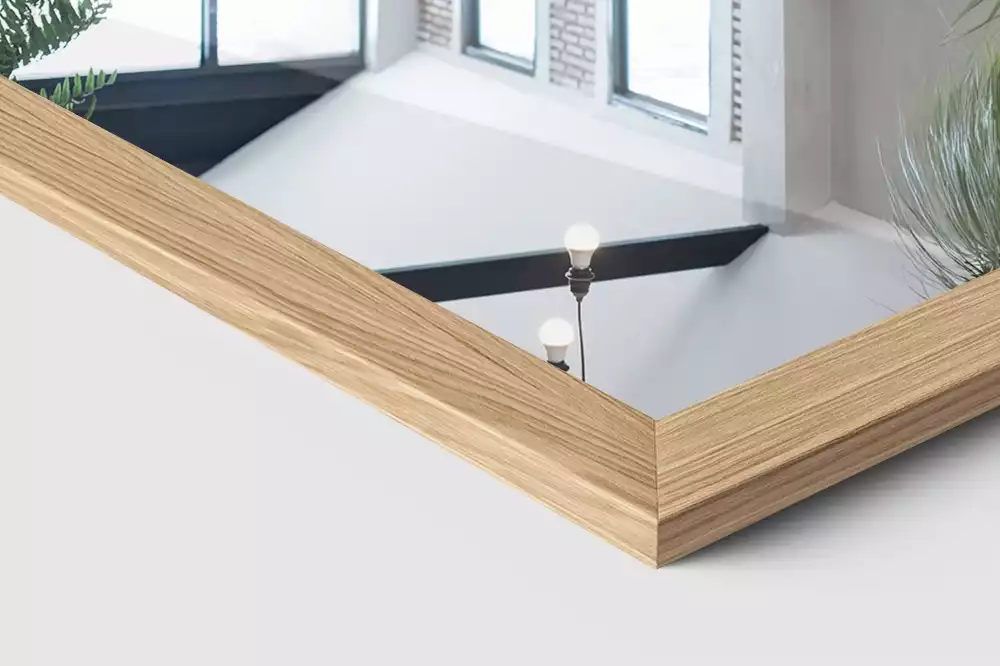 Miroir sur pied pour chambre avec cadre en chêne moderne