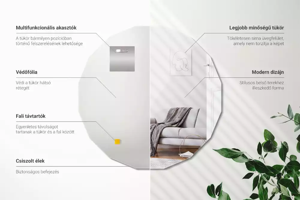 Miroir mural moderne polygonal