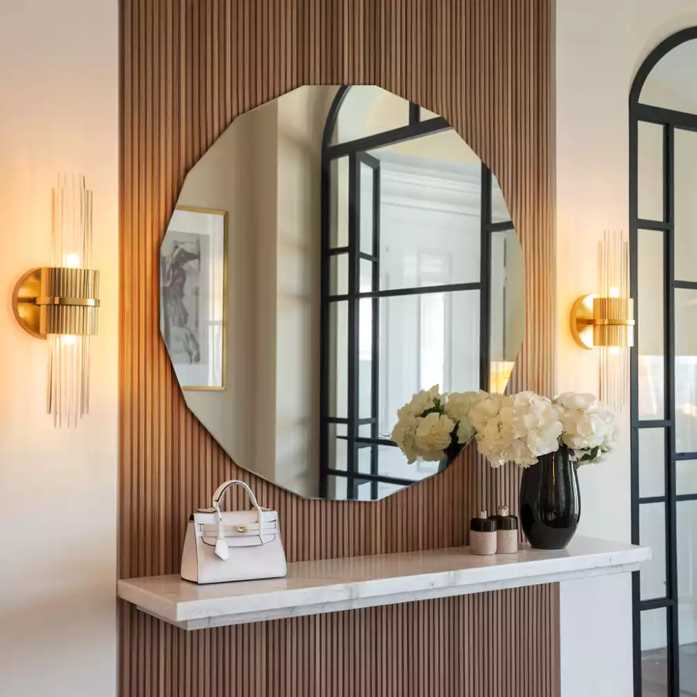 Miroir mural moderne polygonal