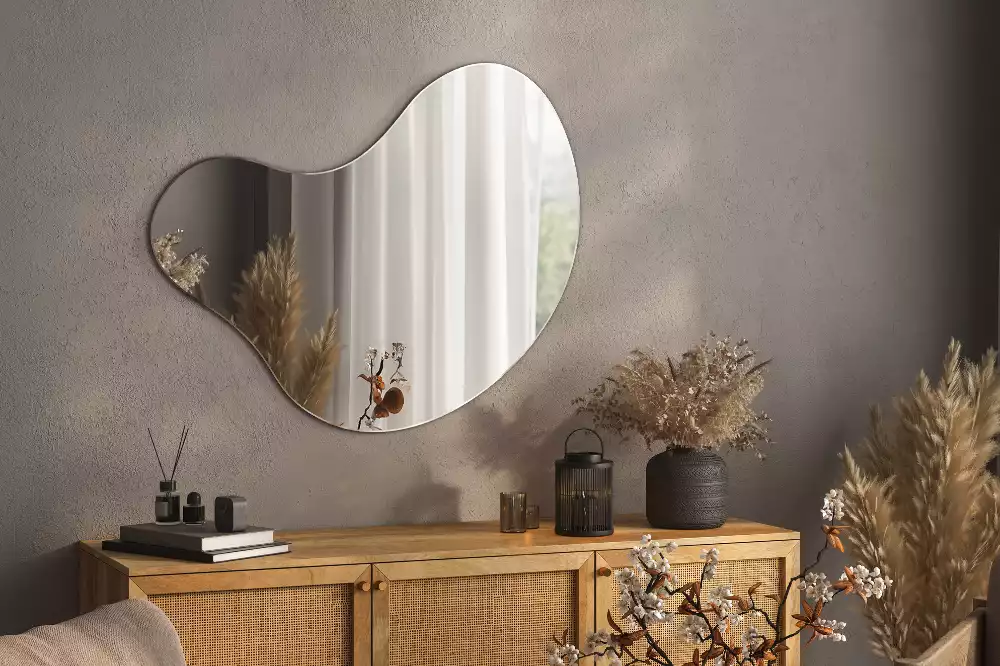 Miroir mural décoratif à forme organique