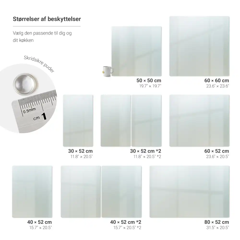 Protège-plaque de cuisson carré semi-transparent
