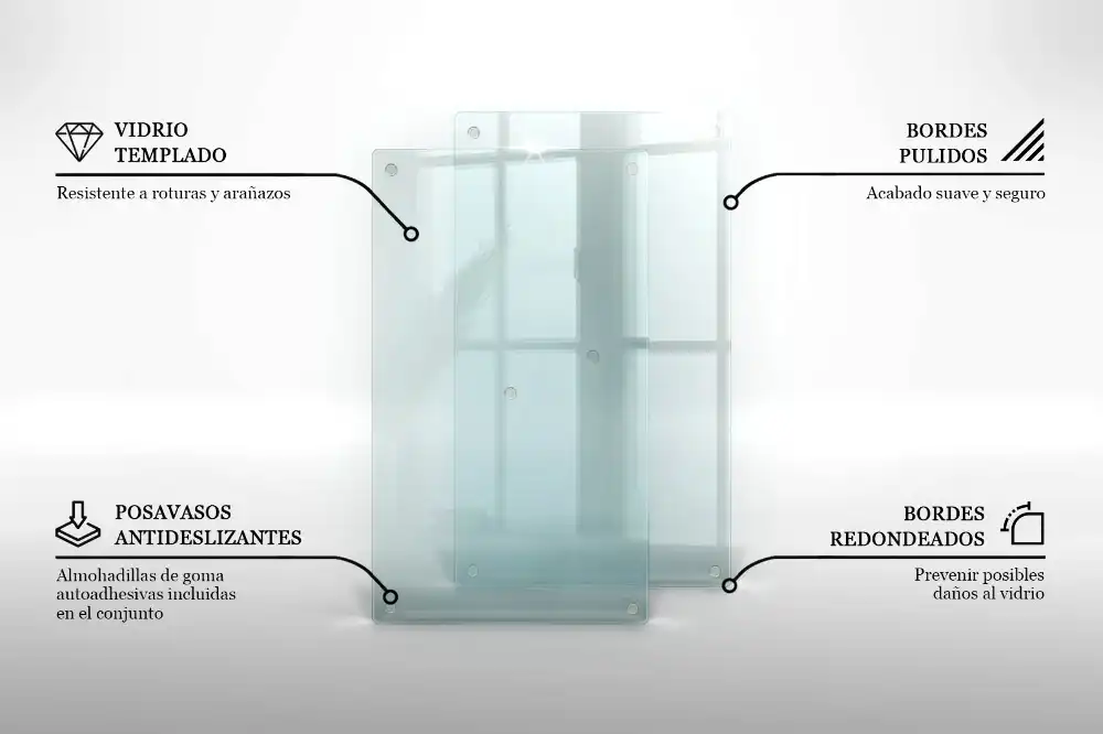 Protège-plaque de cuisson en verre transparent