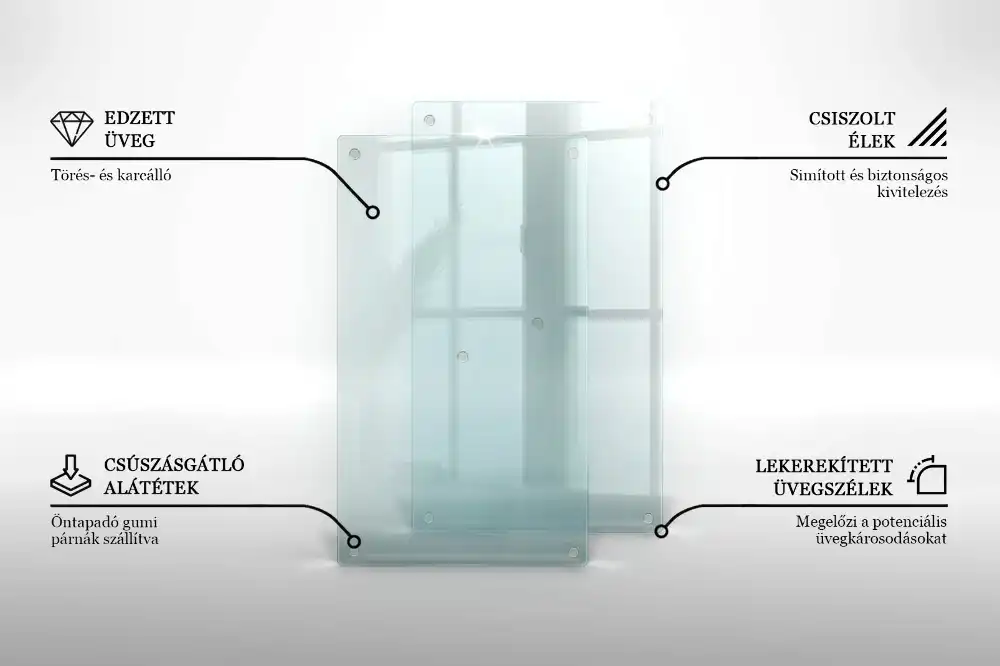 Protège-plaque de cuisson en verre transparent