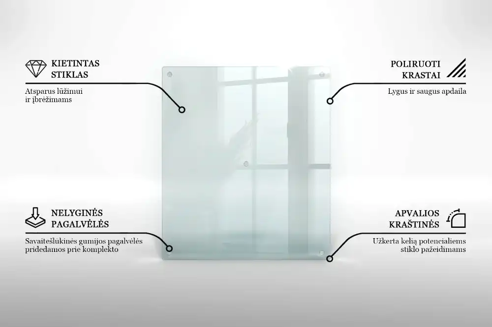 Protège-plaque à induction rectangulaire en verre transparent