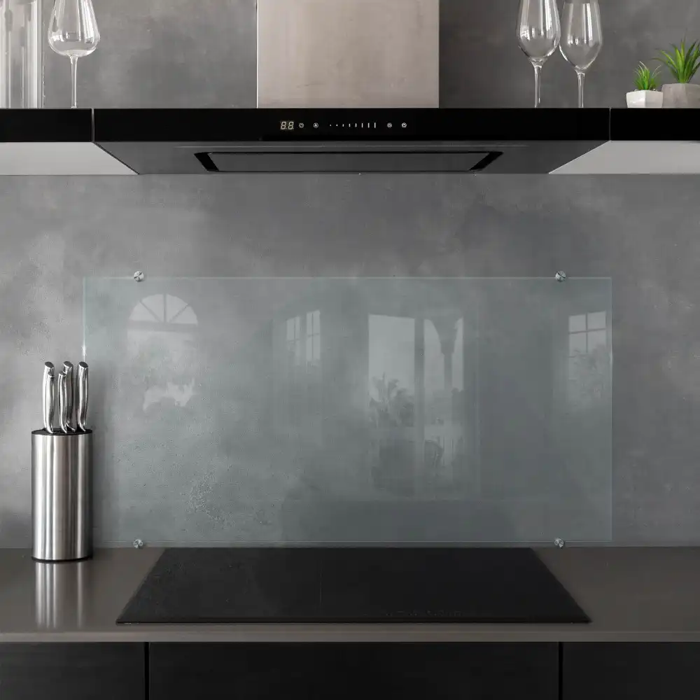 Crédence de cuisine en verre transparent