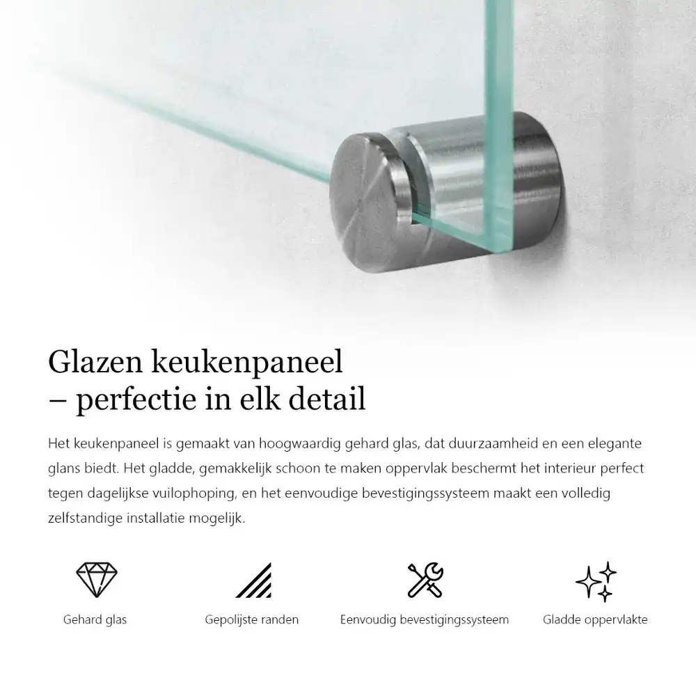 Crédence de cuisine en verre transparent