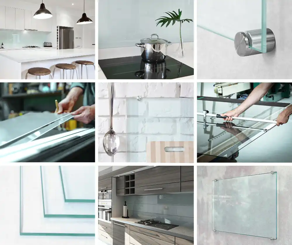 Crédence de cuisine en verre transparent