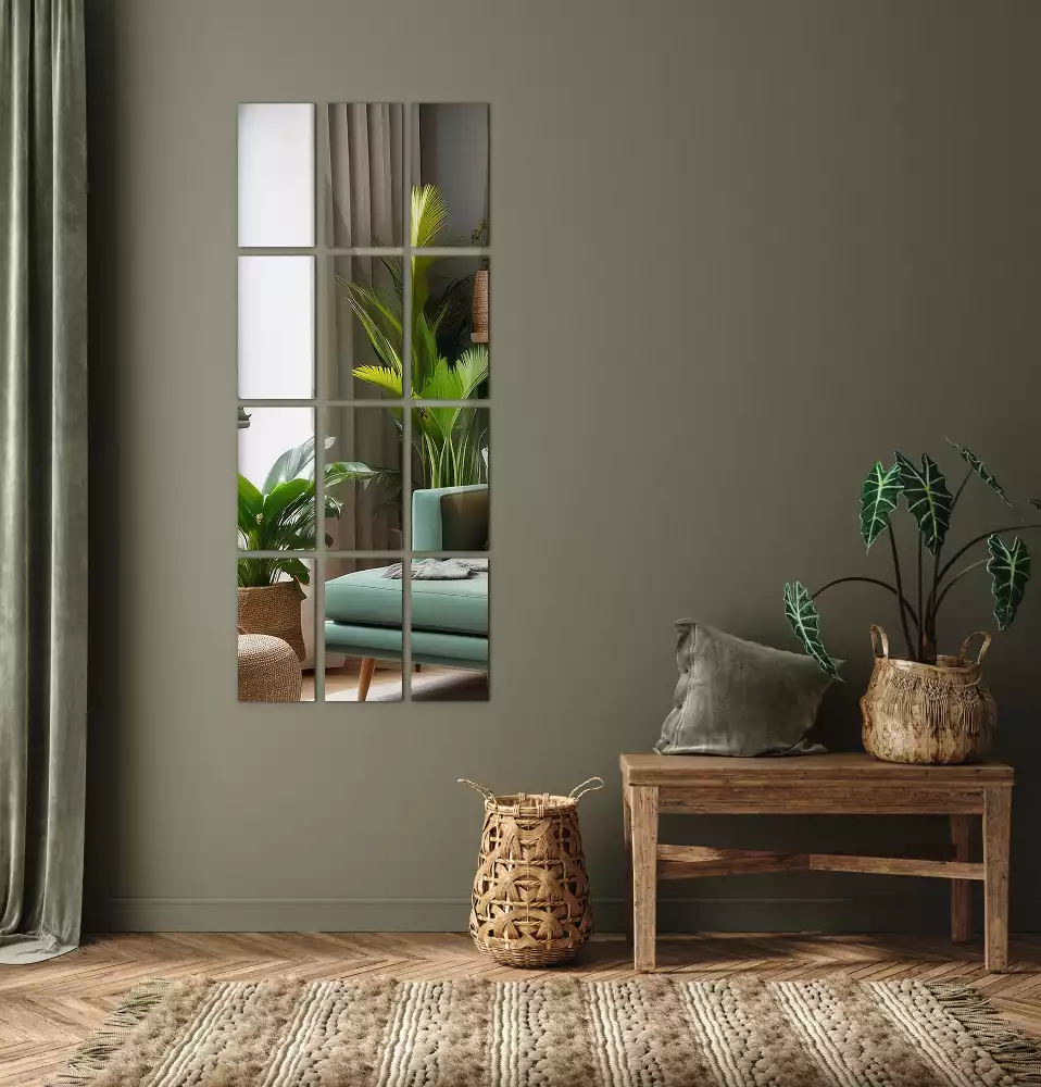 Carreaux miroir adhésifs rectangulaires minimalistes