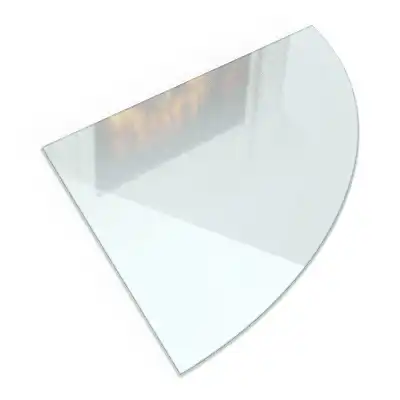 Plaque de sol pour poêle quart de cercle en verre givré