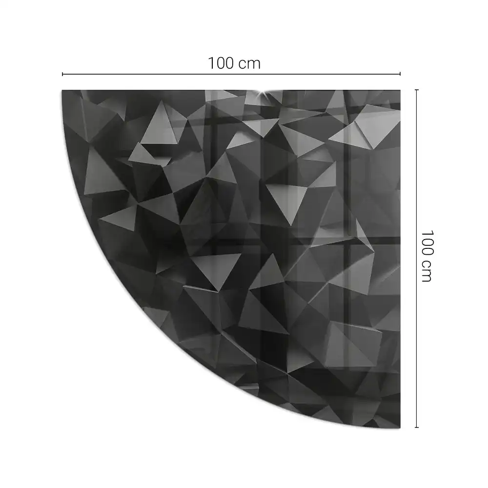 Plaque de protection en verre pour cheminée forme quart de cercle à géométrie tridimensionnelle