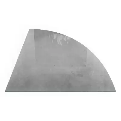 Plaque de protection en verre pour cheminée quart de cercle avec texture effet béton