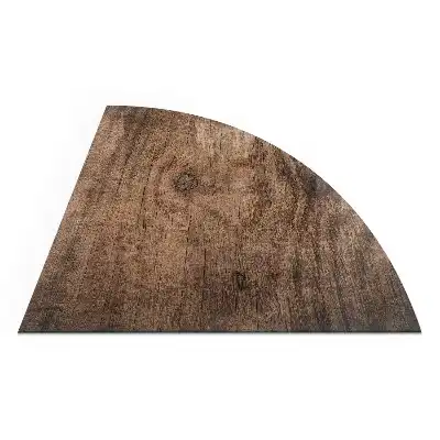 Plaque de protection sol quart de cercle pour poêle à bois motif bois naturel