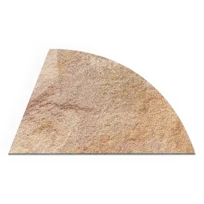 Plaque de sol quart de cercle pour poêle à bois aspect pierre naturelle