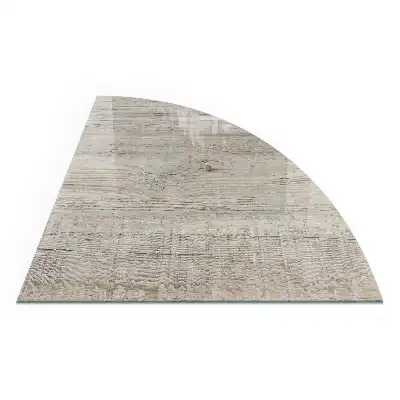 Plaque de sol pour poêle en verre quart de cercle motif bois clair