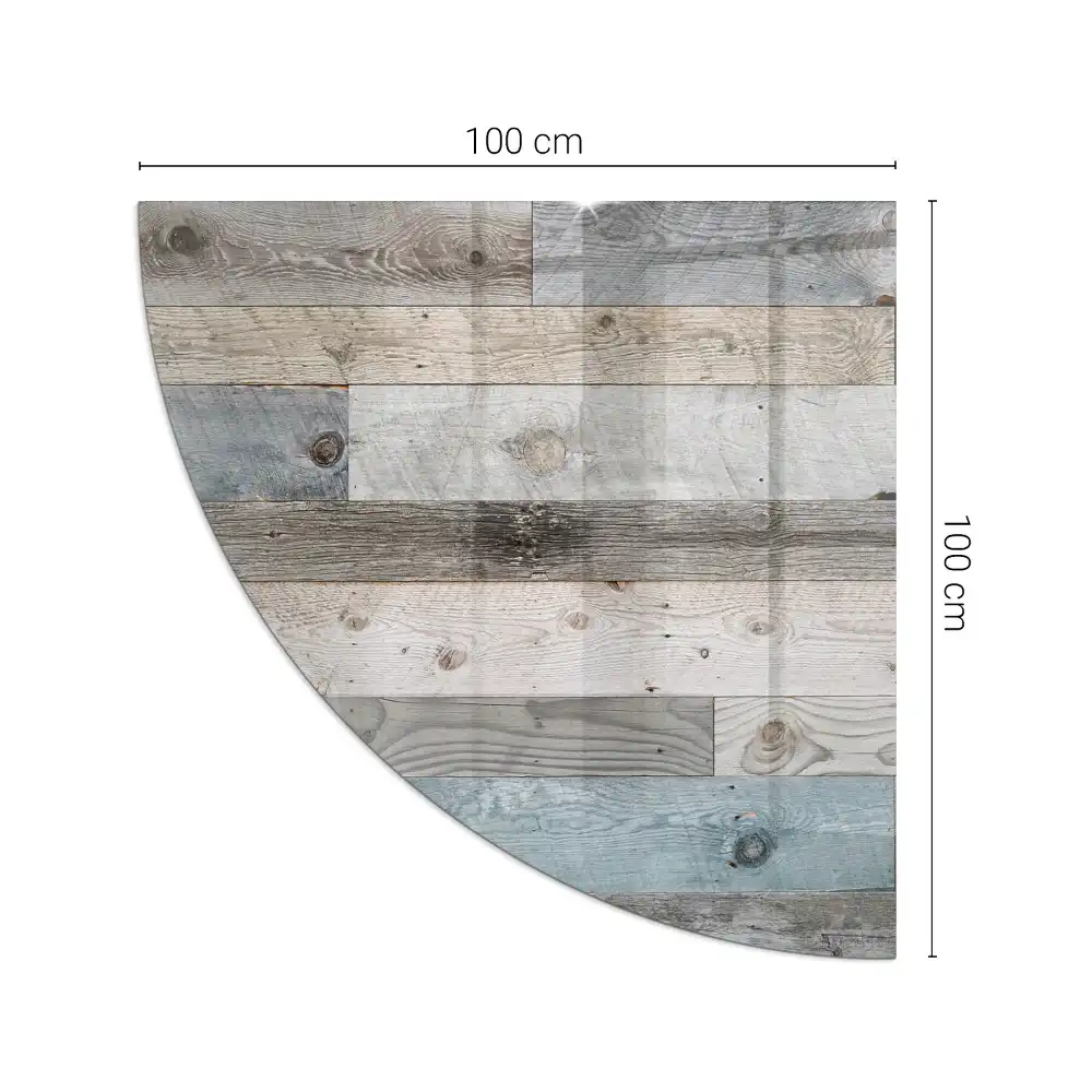 Plaque de protection en verre pour cheminée quart de cercle pour poêle à bois disponible en plusieurs teintes