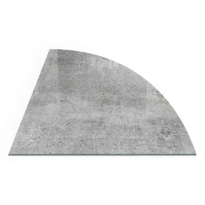 Plaque de sol pour poêle en forme de quart de cercle avec texture béton brut