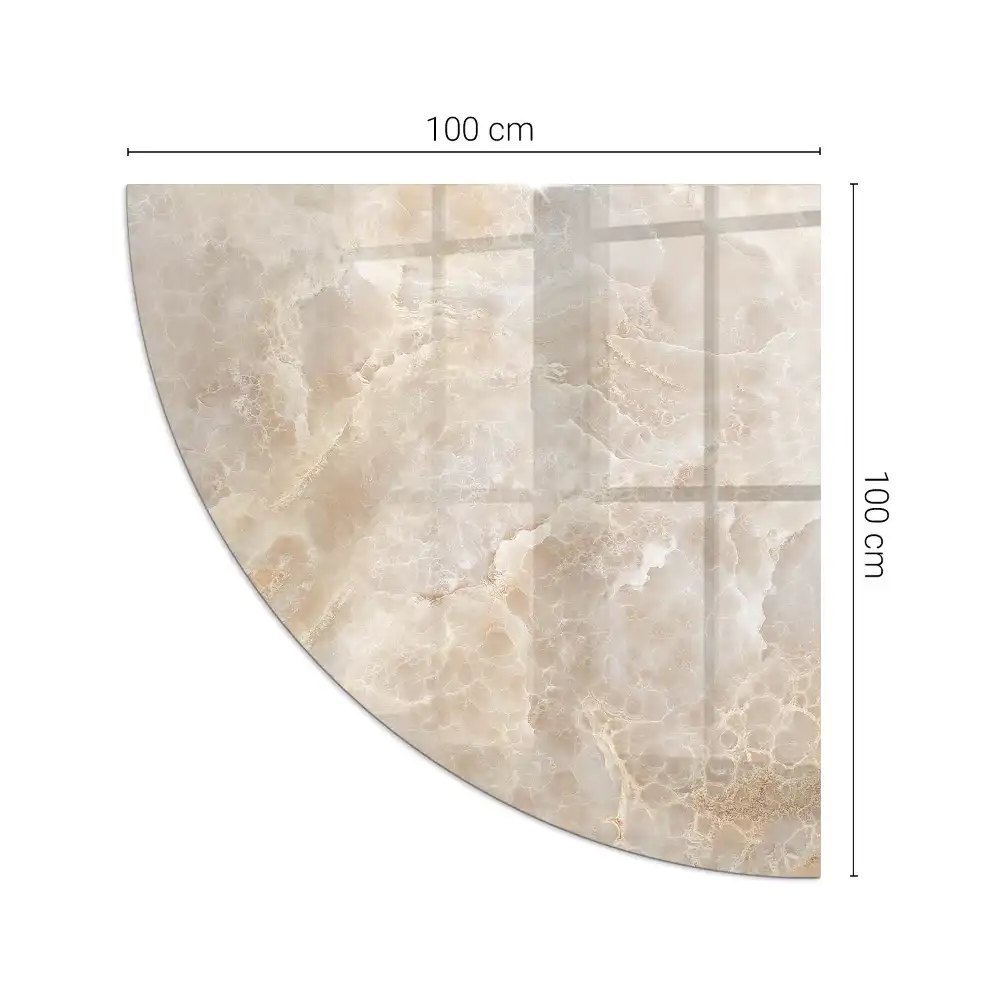 Plaque de protection de sol quart de cercle pour poêle à bois avec motif pierre naturelle