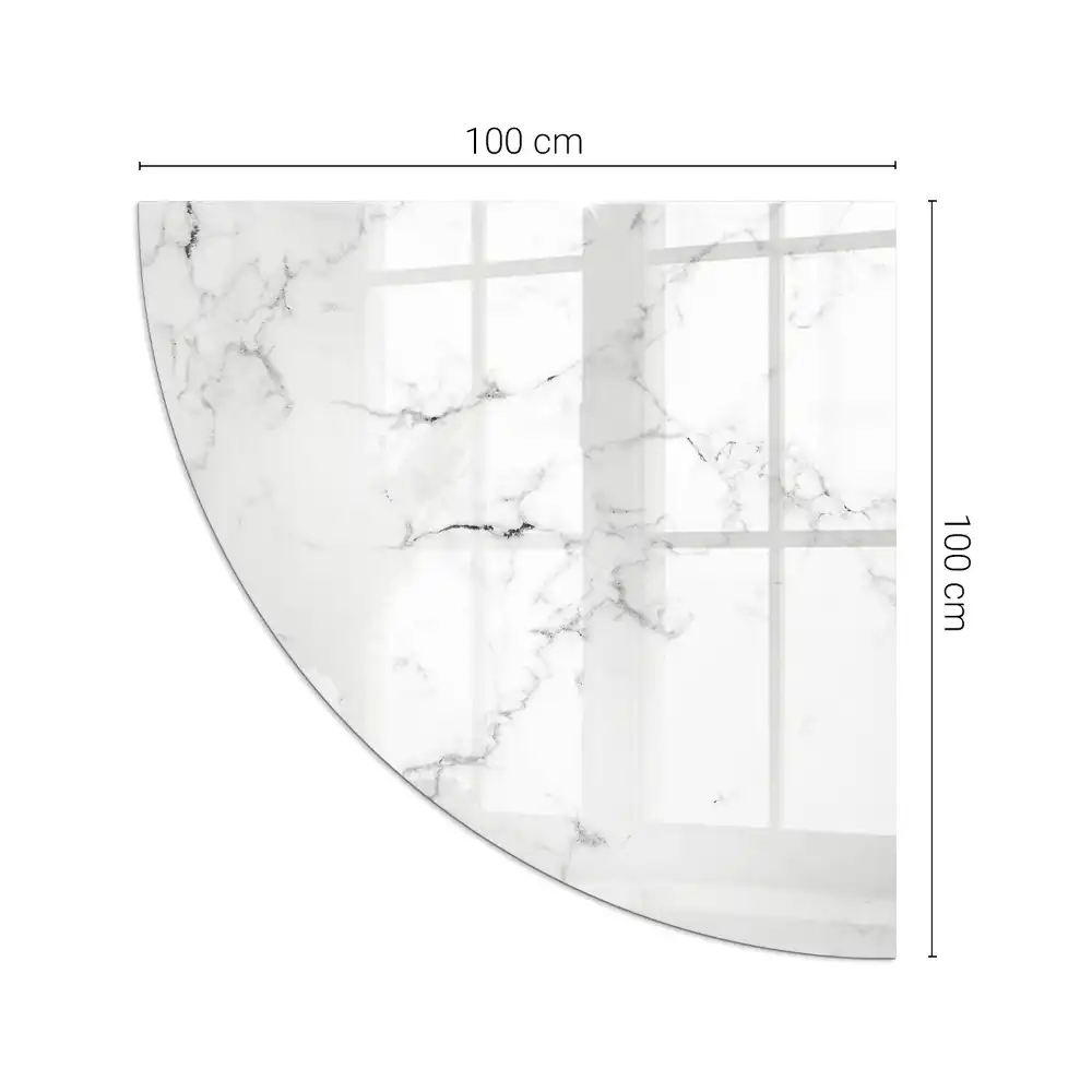 Plaque de sol pour cheminée quart de cercle en verre motif marbré pour poêle à bois