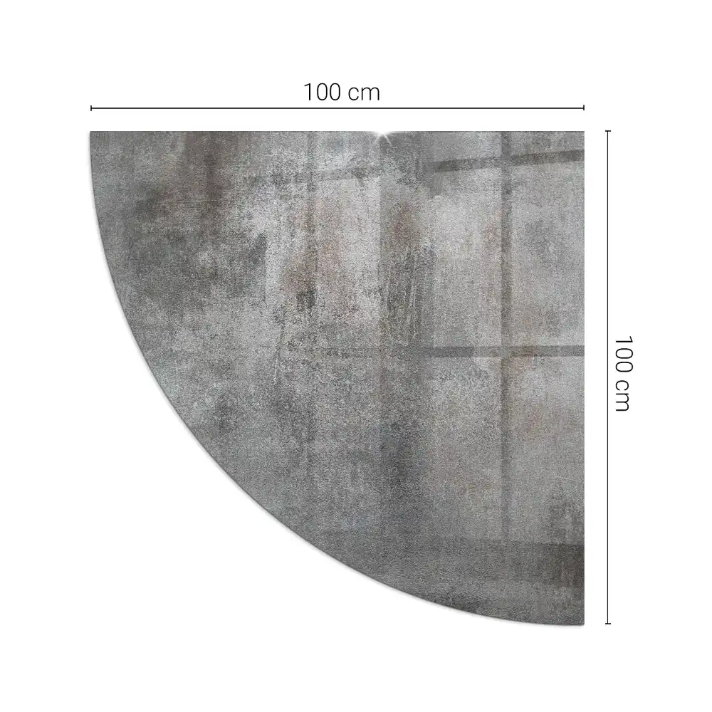 Plaque de protection sol quart de cercle pour poêle à bois avec texture brute