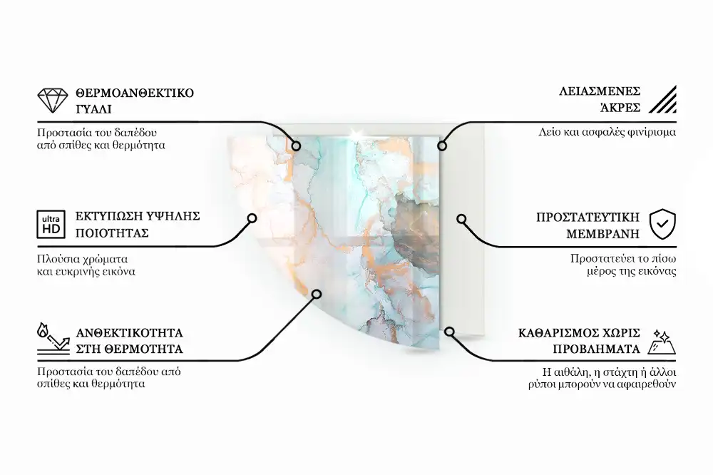 Plaque de sol en verre pour poêle forme quart de cercle avec motifs mosaïque