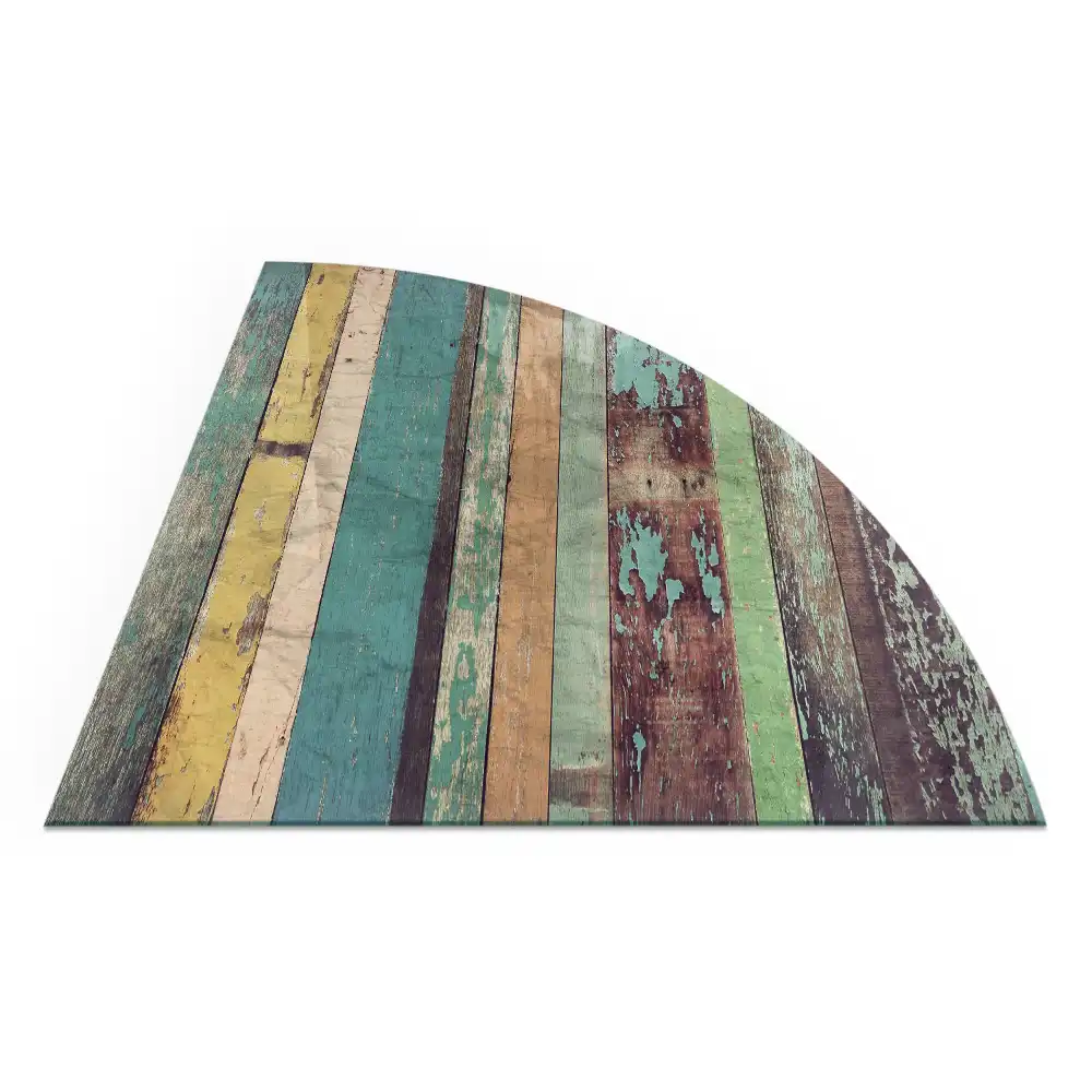 Plaque de sol quart de cercle pour poêle à bois disponible en plusieurs coloris