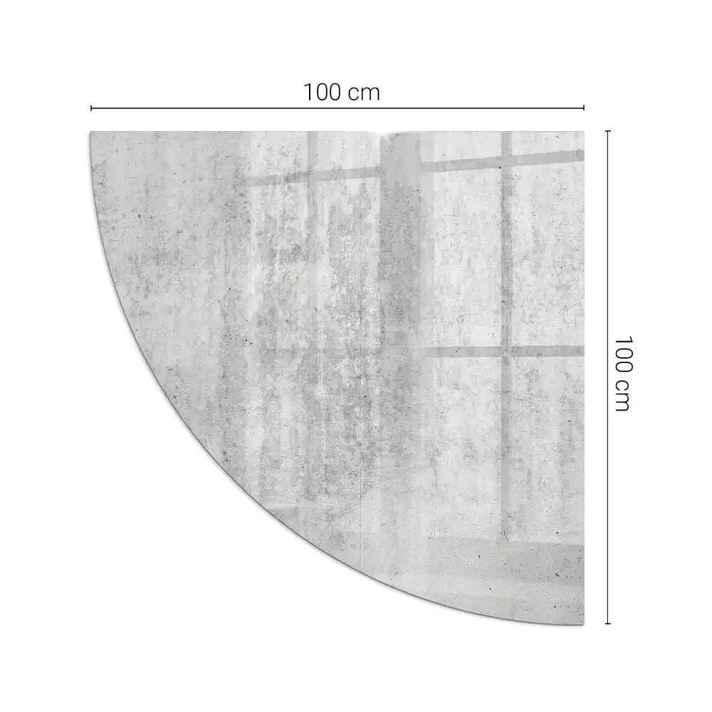 Plaque de sol quart de cercle pour poêle à bois aspect béton brut
