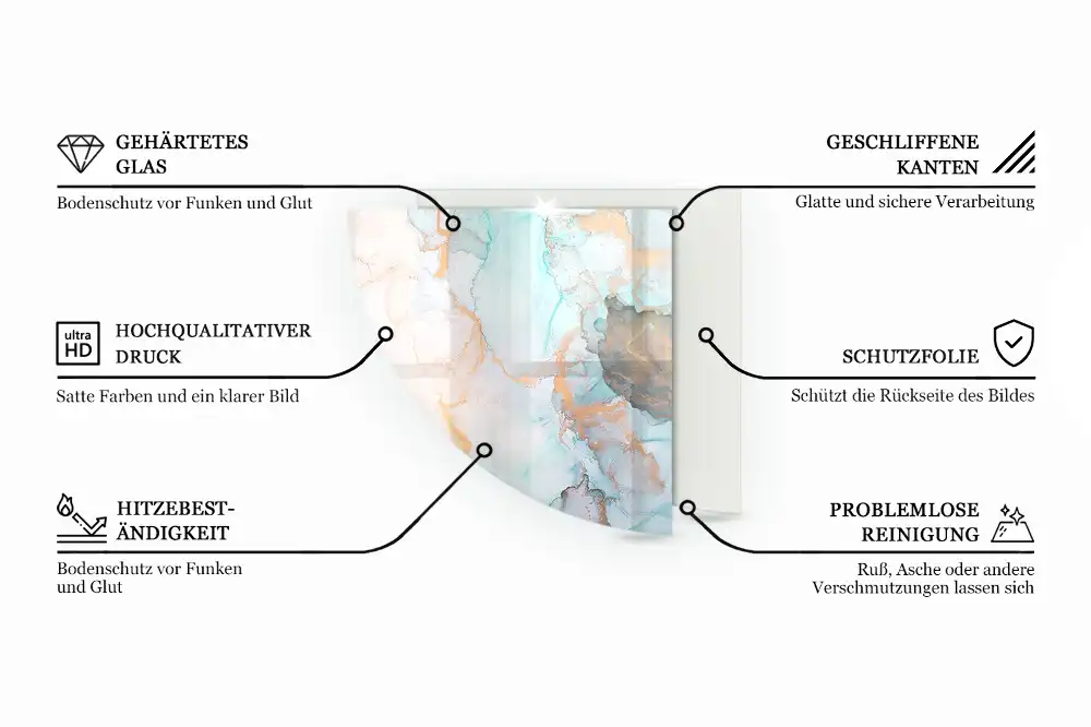 Plaque de sol quart de cercle pour poêle à bois