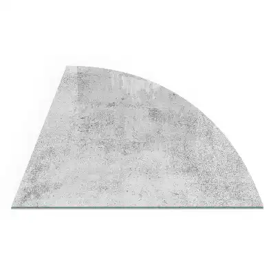 Plaque de sol pour poêle quart de cercle en verre effet béton brut
