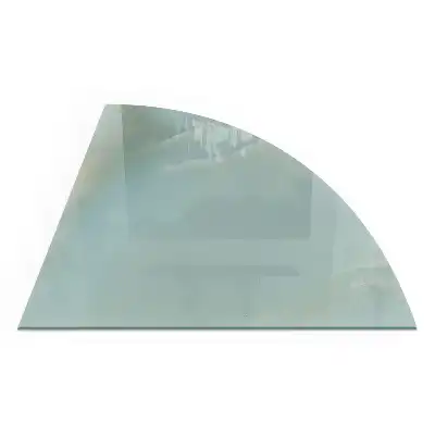 Plaque de protection en verre pour cheminée quart de cercle motif marbré