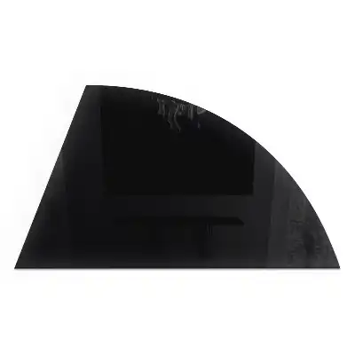 Plaque de sol en verre quart de cercle noire pour poêle