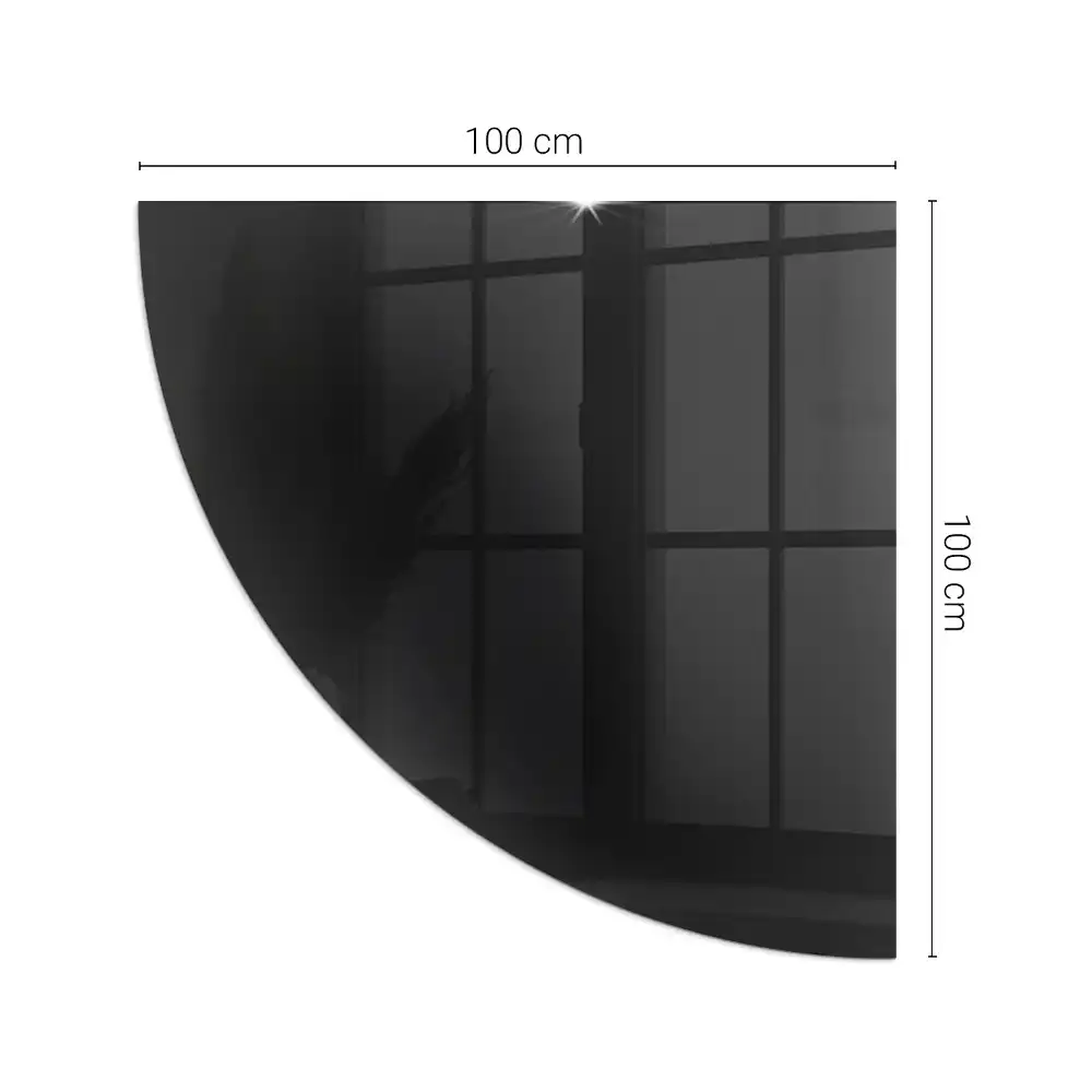 Plaque de sol en verre quart de cercle noire pour poêle