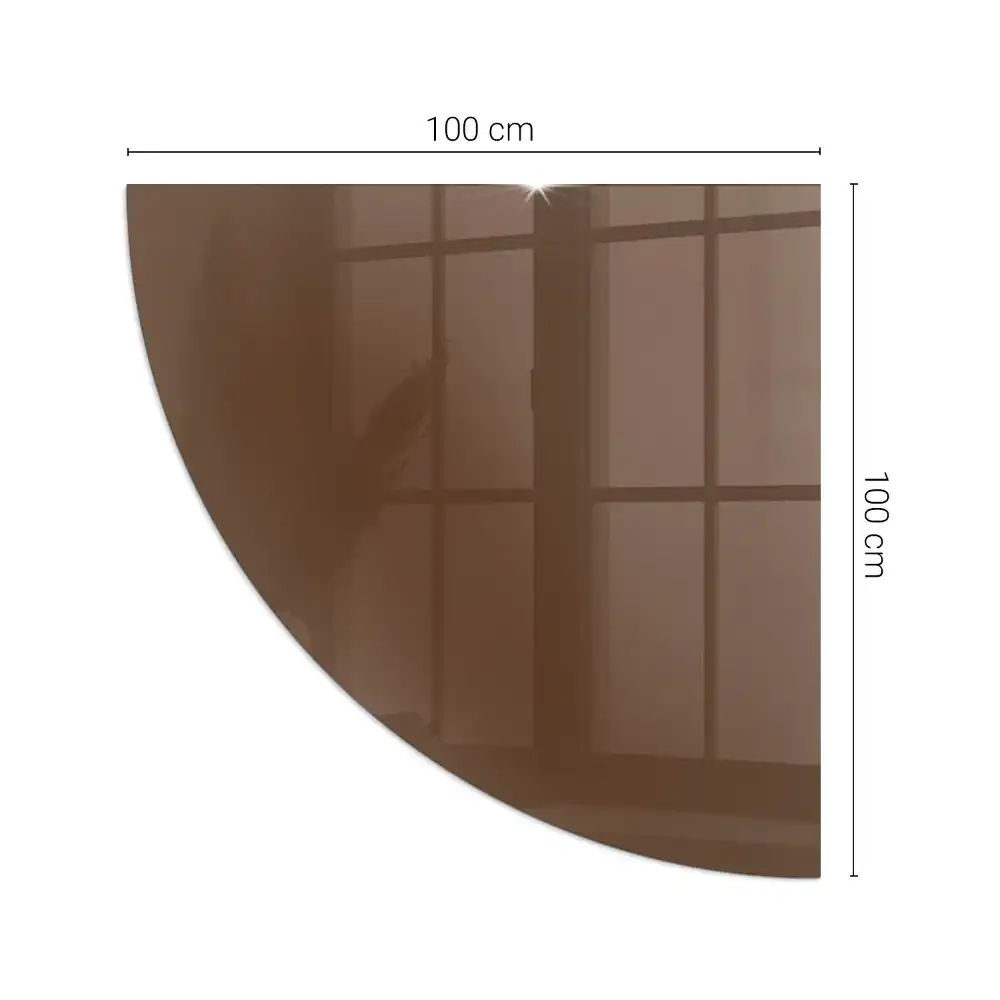 Plaque de sol quart de cercle en verre pour poêle à bois d'angle couleur brune
