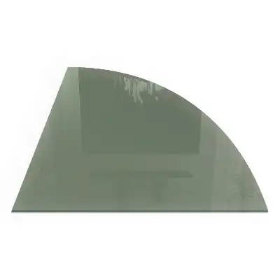 Plaque de sol en verre quart de cercle couleur olive pour poêle