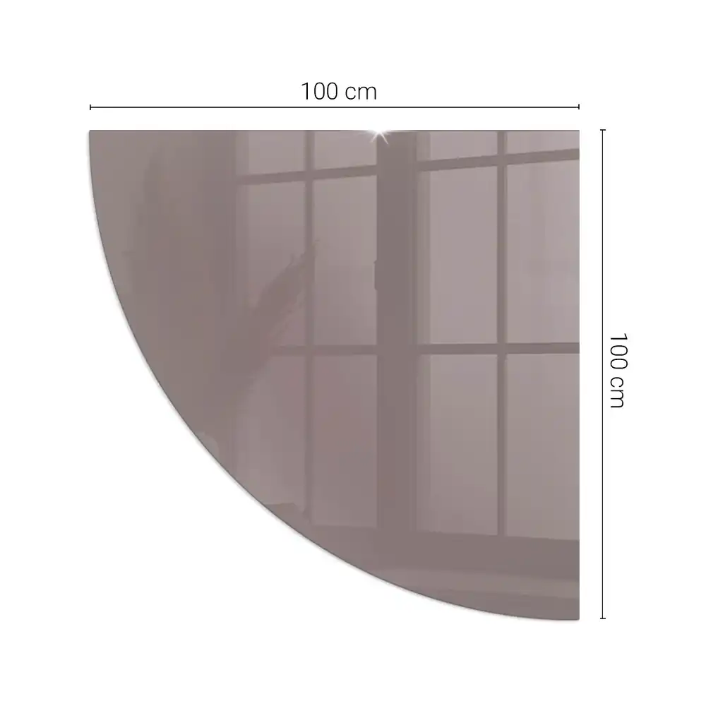 Plaque de protection en verre pour cheminée quart de cercle beige