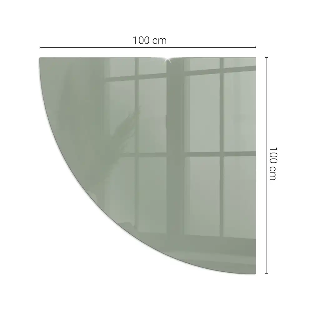 Plaque de sol quart de cercle gris-vert pour poêle à bois d'angle