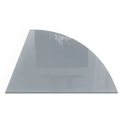 Plaque de sol en verre quart de cercle pour poêle gris