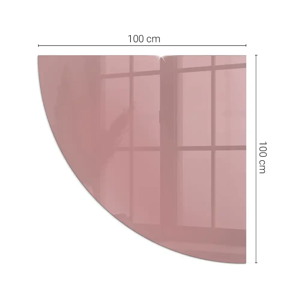 Plaque de protection quart de cercle rose pour poêle à bois