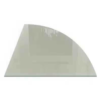 Plaque de sol quart de cercle gris-vert pour poêle à bois d'angle