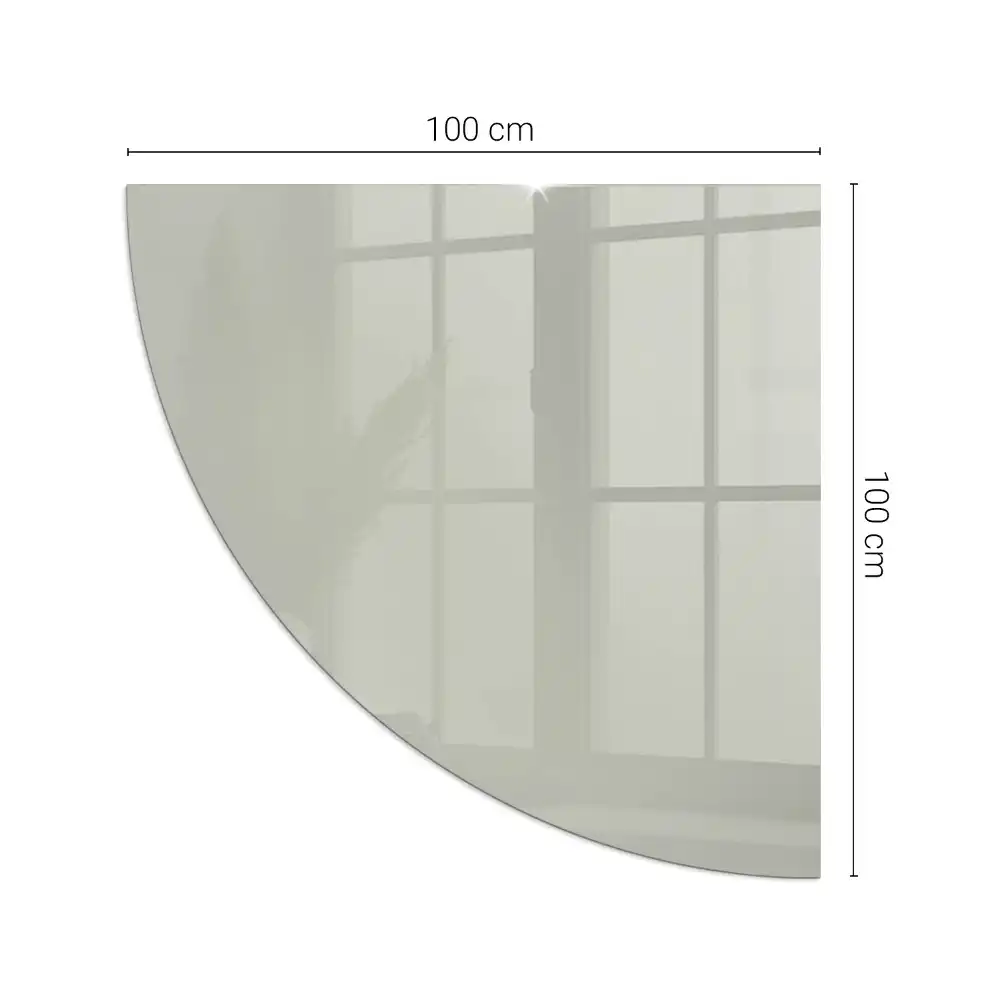 Plaque de sol quart de cercle gris-vert pour poêle à bois d'angle
