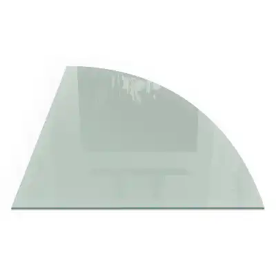 Plaque de sol pour cheminée quart de cercle en verre vert clair pour poêle à bois