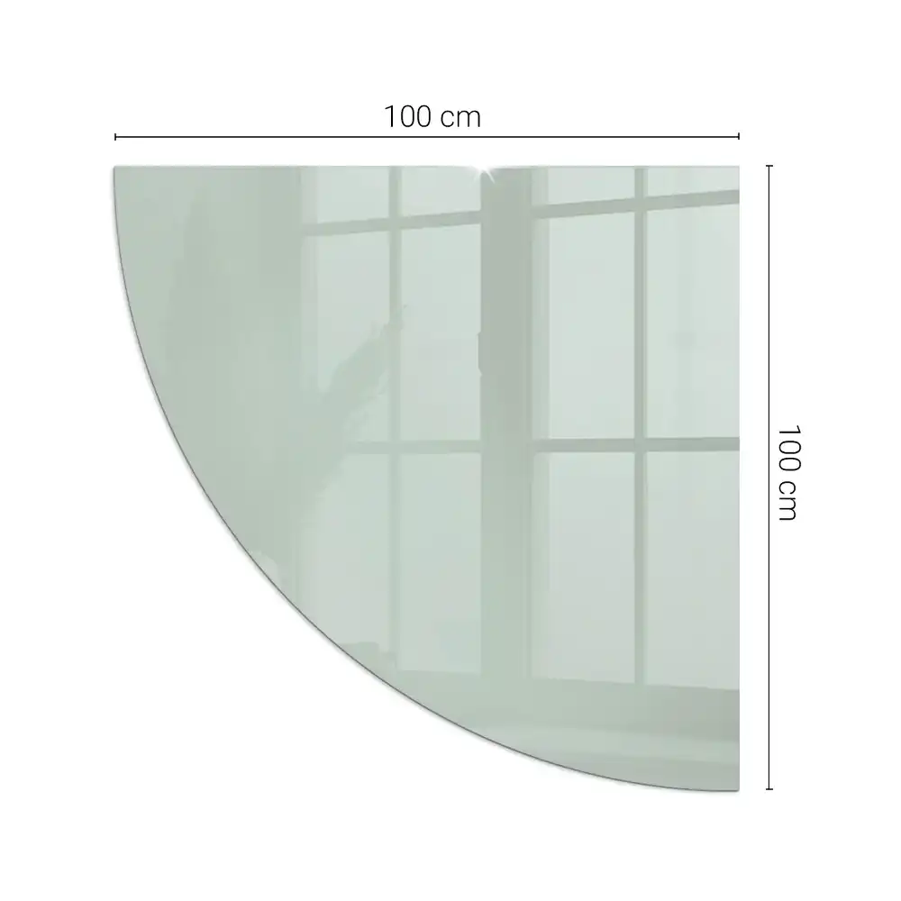 Plaque de sol pour cheminée quart de cercle en verre vert clair pour poêle à bois